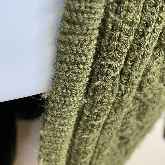 Dreamers Womens Forest Nature Chunky Cable Knit Sweater Sz M Olive Cardigan Cozy - Picture 8 of 13
